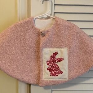 Pink Kids Cape with Bunny Design